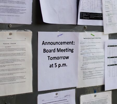 HOA Board meeting announcement